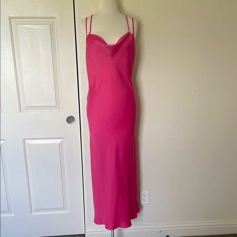Zara Hot  Pink Sleeveless Maxi Dress